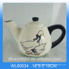 Creative decal duck ceramic teapot for decor